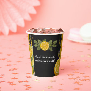 Sweet Lemonade Chalkboard Stand Baby Shower Paper Cups