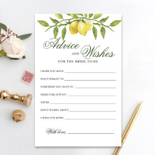 Sweet Lemons &  Greenery Advice and Wishes card