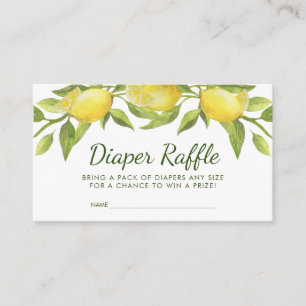 Sweet Lemons & Greenery Baby Shower Diaper Raffle Enclosure Card