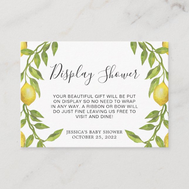 Sweet Lemons & Greenery Display Shower Card (Front)