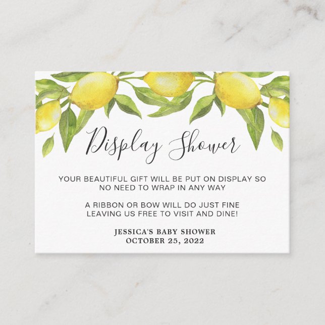 Sweet Lemons & Greenery Display Shower Card (Front)
