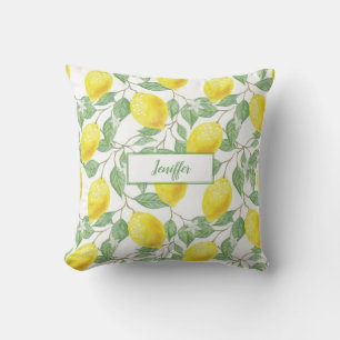 Sweet lemons yellow summer. cushion