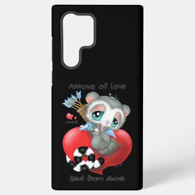 Sweet Lemur with Love Arrows – Heartfelt Design Samsung Galaxy S22 Ultra Case (Back)