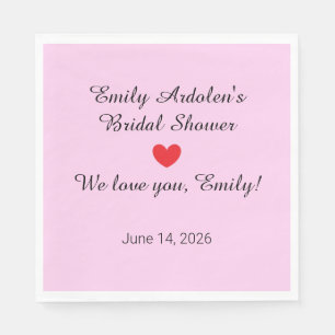 Sweet Letters: Pink Bridal Shower Napkin