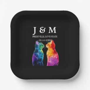 Sweet LGBT Purrfectly Yours: A Rainbow Love Story  Paper Plate
