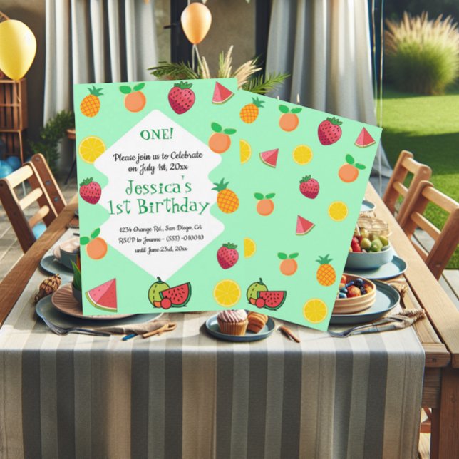 Sweet like a Fruit Summer Birthday Party  Invitation (Creator Uploaded)