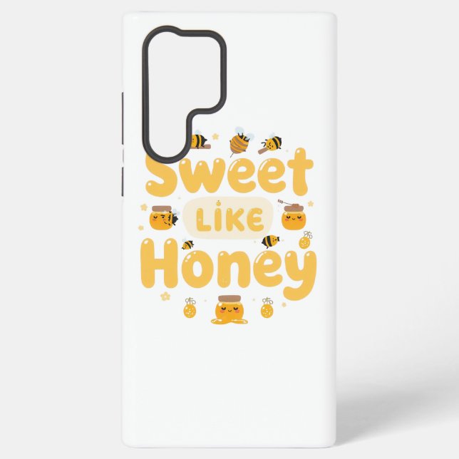 "Sweet Like Honey" Kawaii Pun Samsung Galaxy S22 Ultra Case (Back)