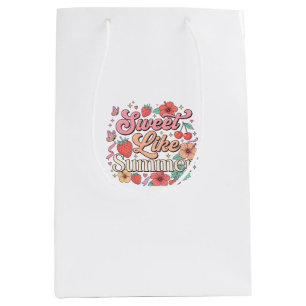 Sweet Like Summer – Cute Fruit & Flower Stickers Medium Gift Bag