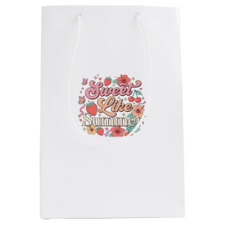 Sweet Like Summer – Cute Fruit & Flower Stickers Medium Gift Bag