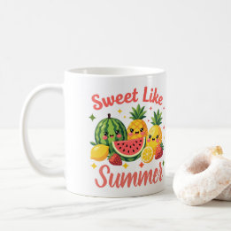 Sweet Like Summer Cute Fruit Friends Coffee Mug