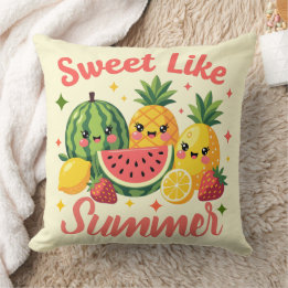 Sweet Like Summer Cute Fruit Friends Cushion