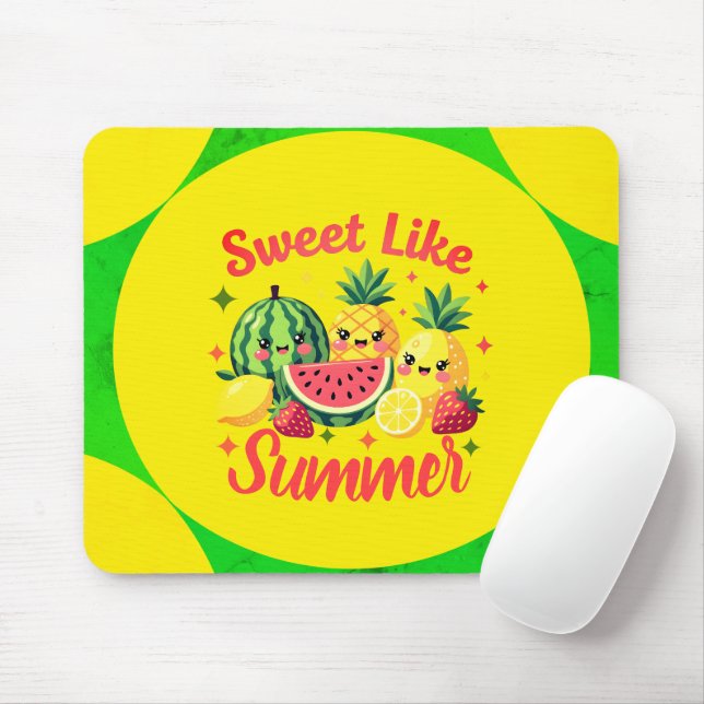 Sweet Like Summer Cute Kawaii Fruit Mouse Pad (With Mouse)