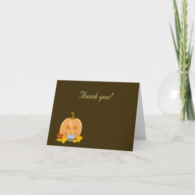 Sweet Lil Pumpkins Pacifier Thank you Note Cards (Front)