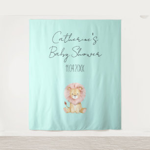 Sweet Lion Baby Shower Theme Party Backdrop Tapestry
