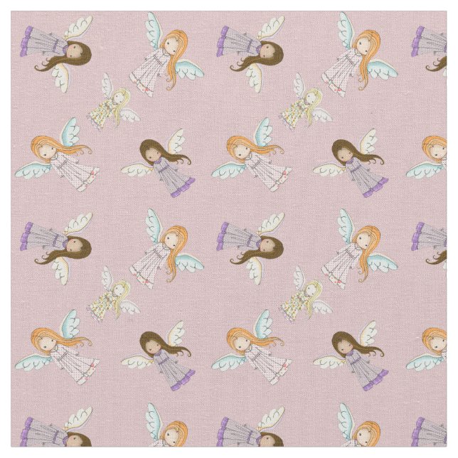 Sweet Little Angels Fabric (Close Up)
