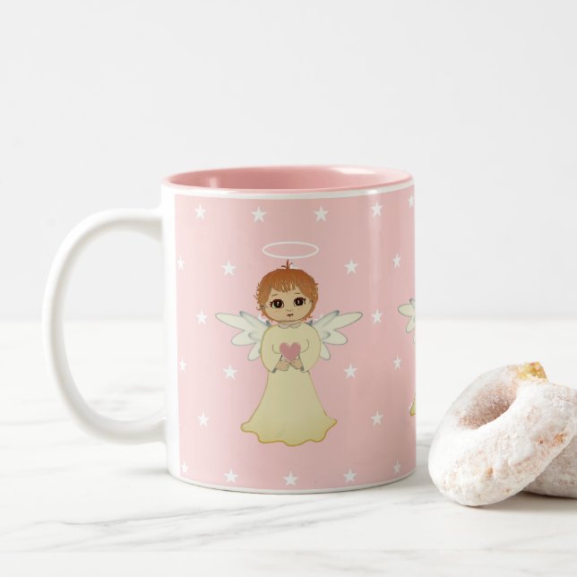 Sweet Little Angels Two-Tone Coffee Mug (With Donut)
