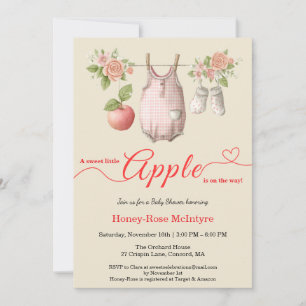 Sweet Little Apple Baby Shower Fall Rustic Baby Invitation