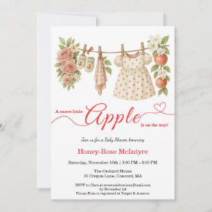 Sweet Little Apple Baby Shower   Fall Rustic Baby  Invitation