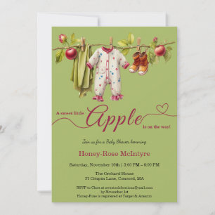 Sweet Little Apple Baby Shower Fall Rustic Baby Invitation