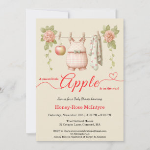 Sweet Little Apple Baby Shower   Fall Rustic Baby  Invitation