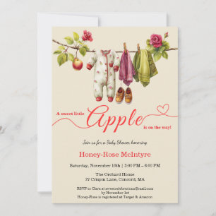Sweet Little Apple Baby Shower   Fall Rustic Baby  Invitation