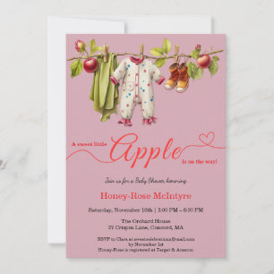 Sweet Little Apple Baby Shower   Fall Rustic Baby  Invitation