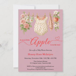 Sweet Little Apple Baby Shower Fall Rustic Baby Invitation