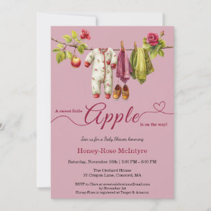 Sweet Little Apple Baby Shower   Fall Rustic Baby  Invitation