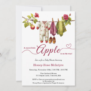 Sweet Little Apple Baby Shower   Fall Rustic Baby  Invitation