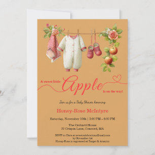 Sweet Little Apple Baby Shower   Fall Rustic Baby  Invitation