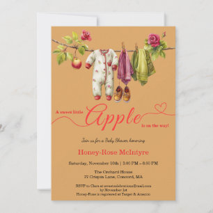 Sweet Little Apple Baby Shower Fall Rustic Baby Invitation