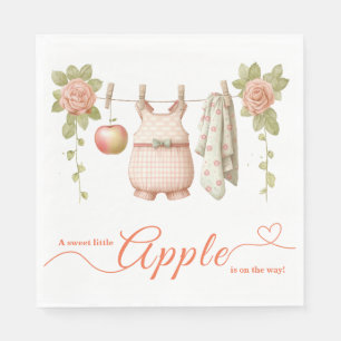 Sweet Little Apple Baby Shower   Fall Rustic Baby  Napkin