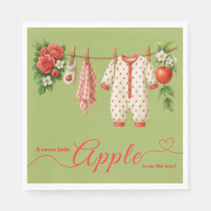 Sweet Little Apple Baby Shower Fall Rustic Baby Napkin
