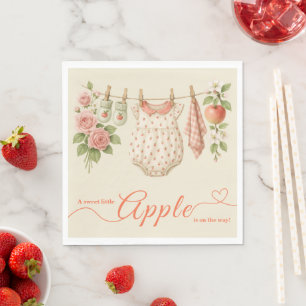 Sweet Little Apple Baby Shower Fall Rustic Baby Napkin