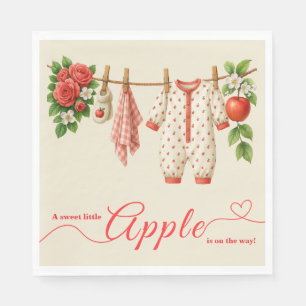 Sweet Little Apple Baby Shower Fall Rustic Baby Napkin