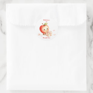 Sweet Little Apple Blossom Baby Shower Classic Round Sticker