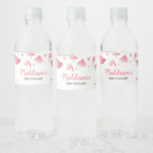 Sweet Little Baby Watermelon Baby Shower Water Bottle Label
