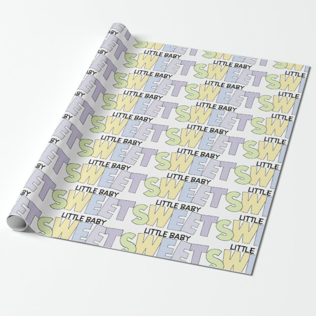 Sweet Little Baby Wrapping Paper (Unrolled)