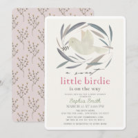 Sweet Little Birdie White Dove Olive Baby Shower