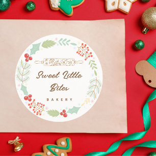 Sweet Little Bites Bakery Christmas Classic Round Sticker