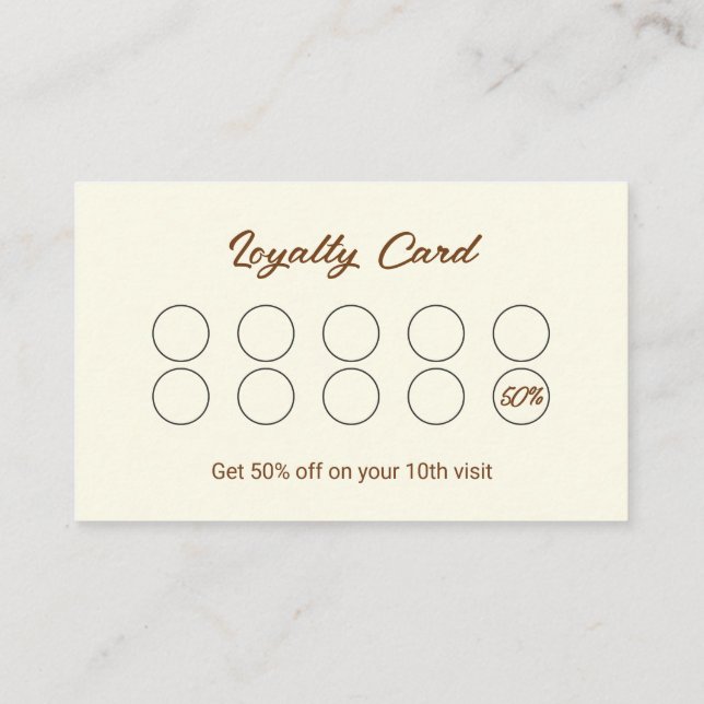 Sweet Little Bites Bakery Reward Loyalty Card (Back)