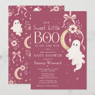 Sweet Little Boo Floral Baby Shower Invitation