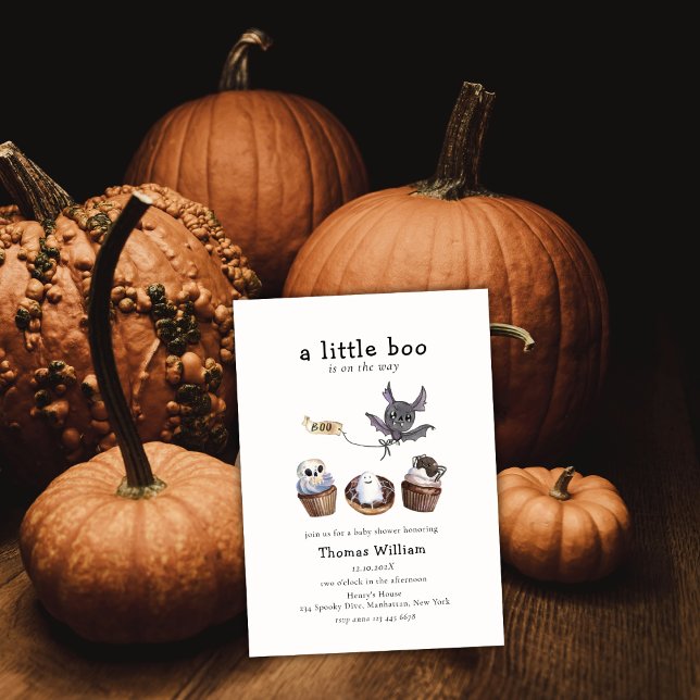 Sweet Little Boo Halloween cupcake Baby Shower  Invitation (Sweet Little Boo Halloween cupcake Baby Shower Invitation)