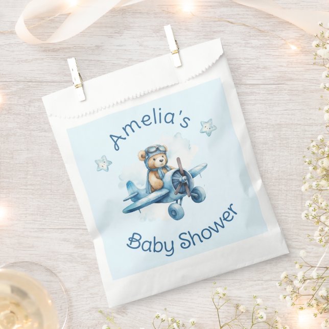 Sweet Little Boy on the Way Baby Shower Favour Bags (Clipped)