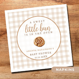 Sweet Little Bun in the Oven Neutral Baby Shower  Napkin
