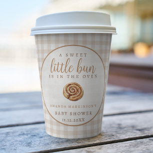 Sweet Little Bun in the Oven Neutral Baby Shower Paper Cups