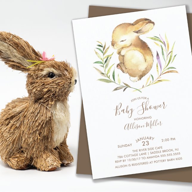Sweet Little Bunny Baby Shower Invitation (Creator Uploaded)