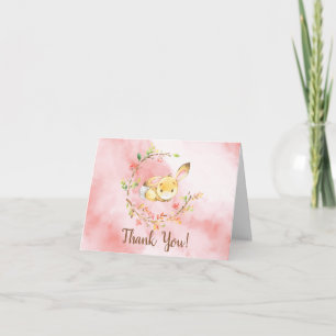 Sweet Little Bunny Girl Baby Shower Thank You Note Card