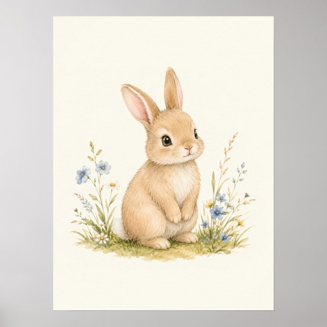 Sweet Little Bunny Nursery Poster (Front)