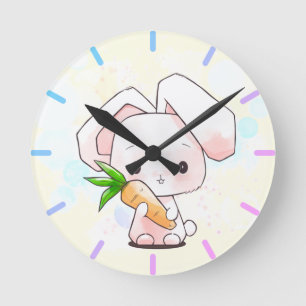 Sweet Little Bunny Round Clock